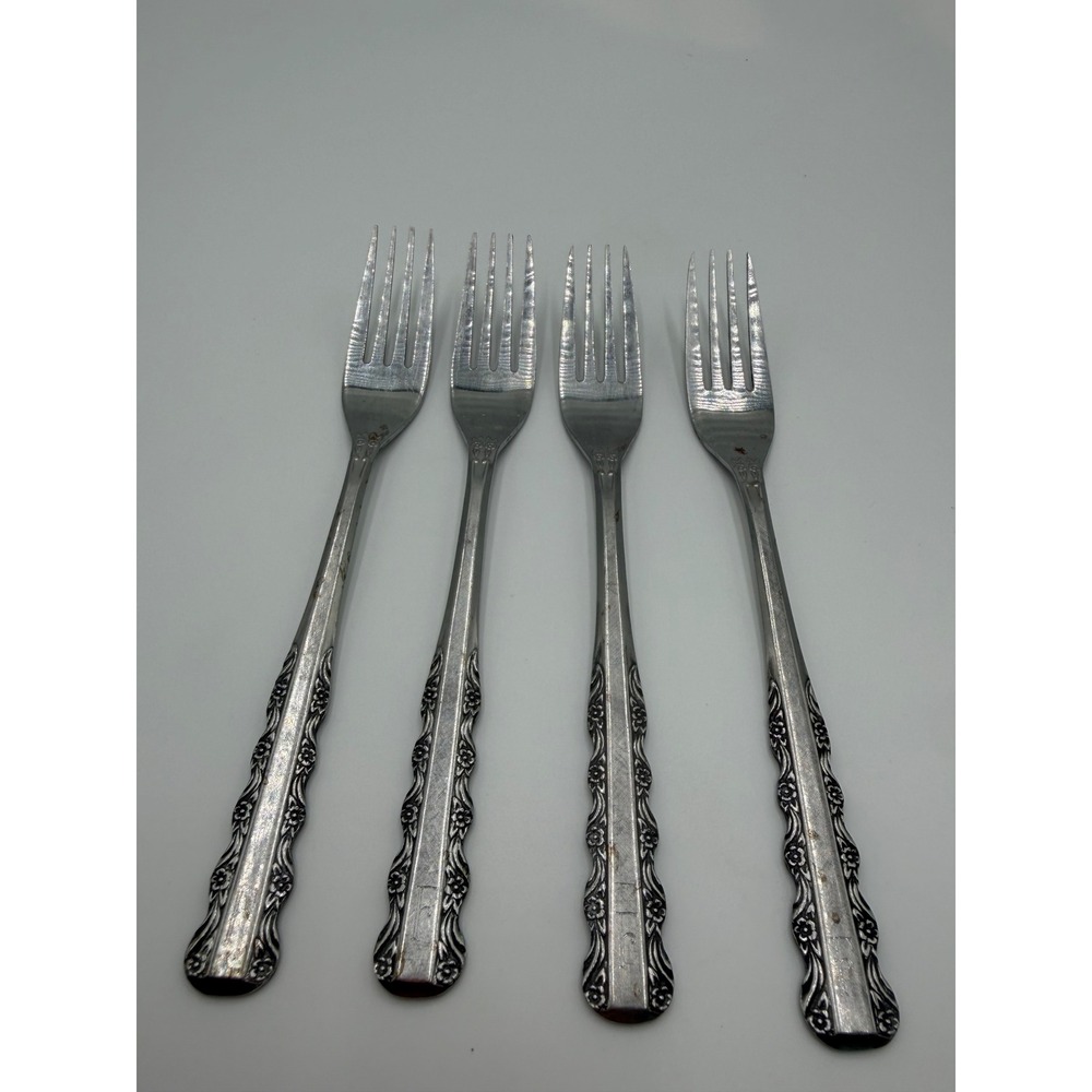 Ekco Eterna Florentine Stainless Steel Dinner Forks Set of 4 Floral Hong Kong
